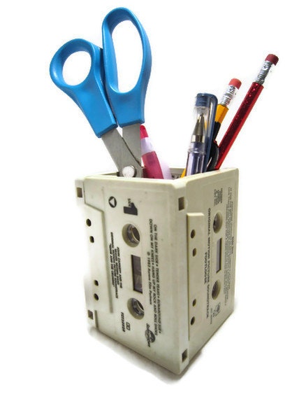 Footloose - 80's Soundtrack - Desk Organizer from Upcycled Cassette Tapes - 80s Tapes