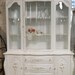 RESERVED for TWANNA Painted Cottage Chic Shabby Romantic White China Cabinet CC352