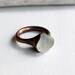 Copper Ring Topaz Crystal Grey Blue Gem Stone Pebble Frosted Natural Raw Patina Artisan Handmade