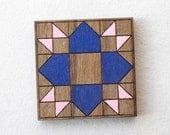 CLOSING SALE Quilt Brooch in blue and pink