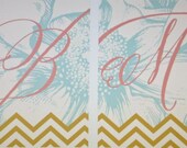 Personalized Wedding Couples Initials Door Hanger Sign  --  Large 24X32 in VINTAGE Style
