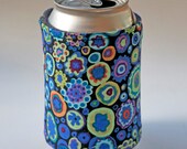 Can Cozy - SALE  Soda Cozy with a Blue Modern Design - Soda Koozie - Beer Cozy