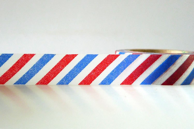 Airmail Washi Tape Red and Blue Stripe Air Mail Pattern