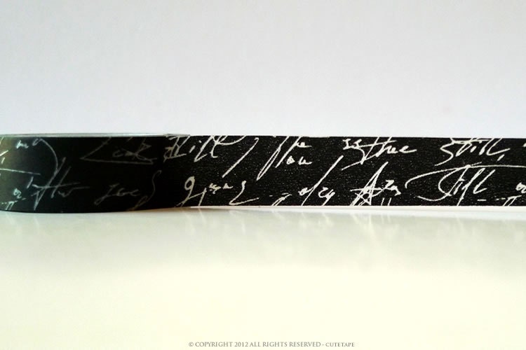 Script Washi Tape Chugoku Black and White