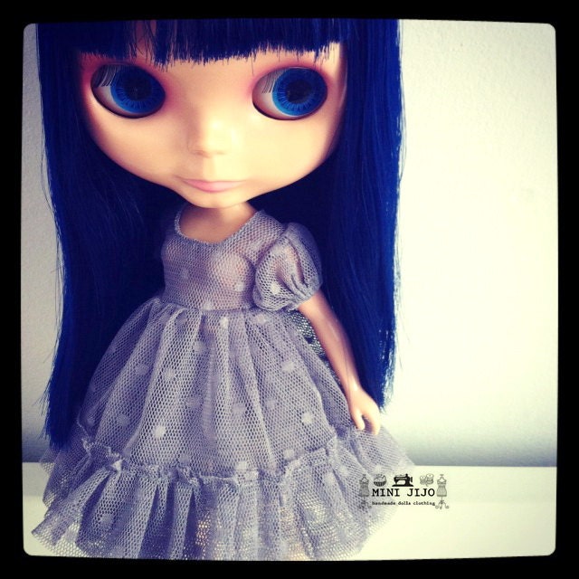 Blythe Grey ruffle lace dress