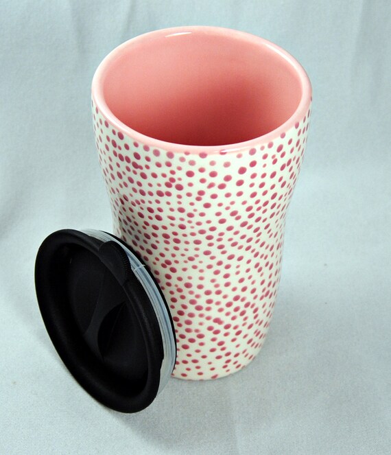 Ceramic Travel Mug/Tumbler with a lid by Hopesndreams on Etsy