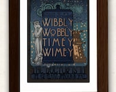 Poster Art Nouveau tardis , Doctor quote and the Weeping Angel