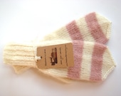 White Winter mittens, women gloves, knit accessory, gift for her