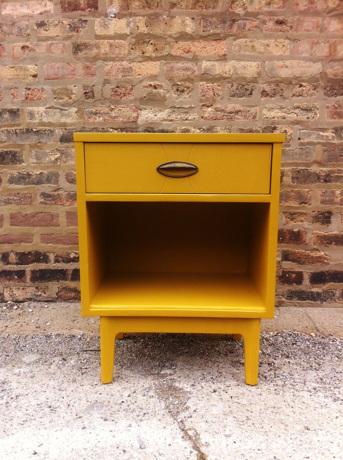 Mid Century Nightstand In Mustard Yellow RESERVED FOR RACHEL