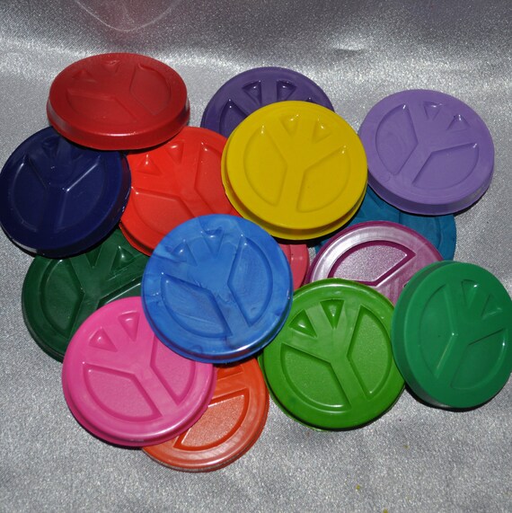 Recycled Crayons Peace Signs Total of 15 Crayons Il_570xn