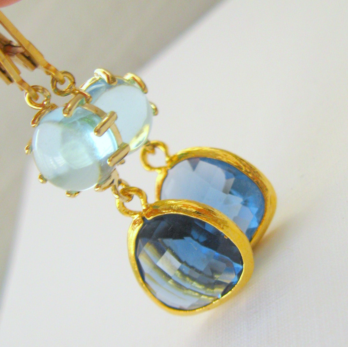 Montana blue & aqua Earrings dangle Earrings, FRESH WATER Handmade Jewelry, Handmade drop Earrings,