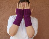 Passion Purple Fingerless Gloves for Women - Jewel Tone, Crochet Fingerless Gloves, Wrist Warmers, Arm Warmers, Fingerless Mittens - Hoooked