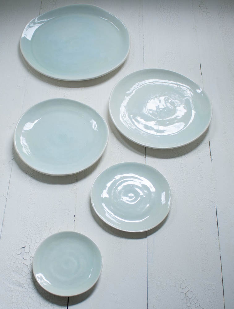 Stacked Plates Pale Aqua Small Serving Set
