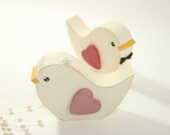 Wedding Cake Topper Love Birds Primitive BIRDCAGE VEIL