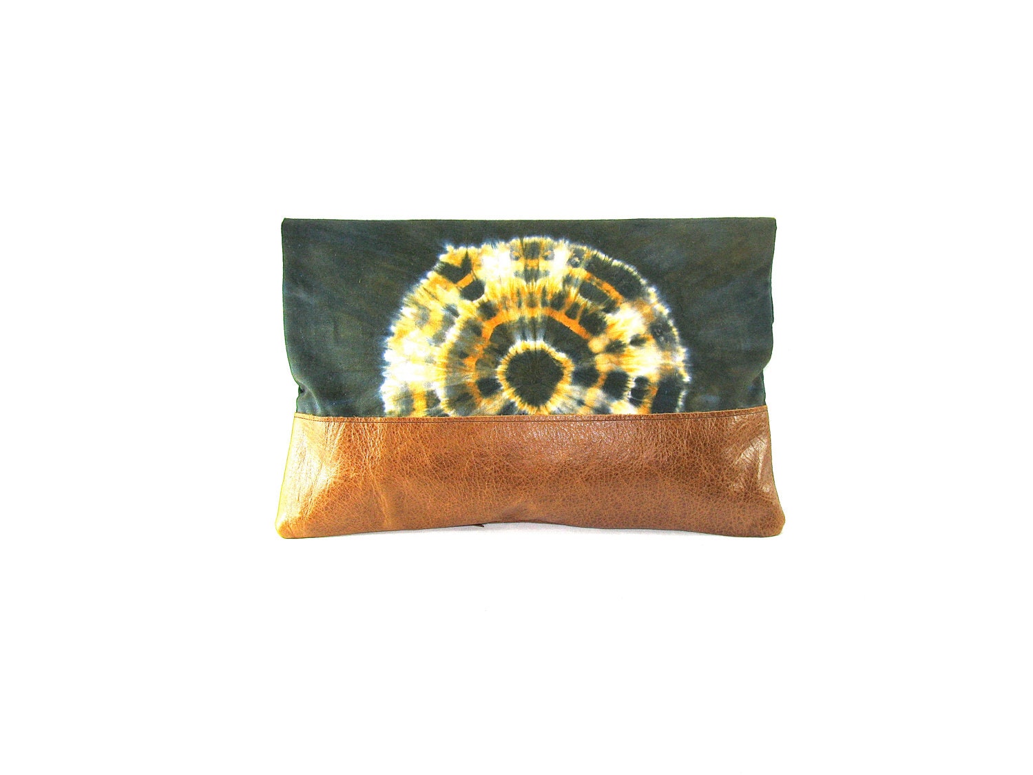 TIE DYE Large Starburst Clutch - Indigo & Creamsicle