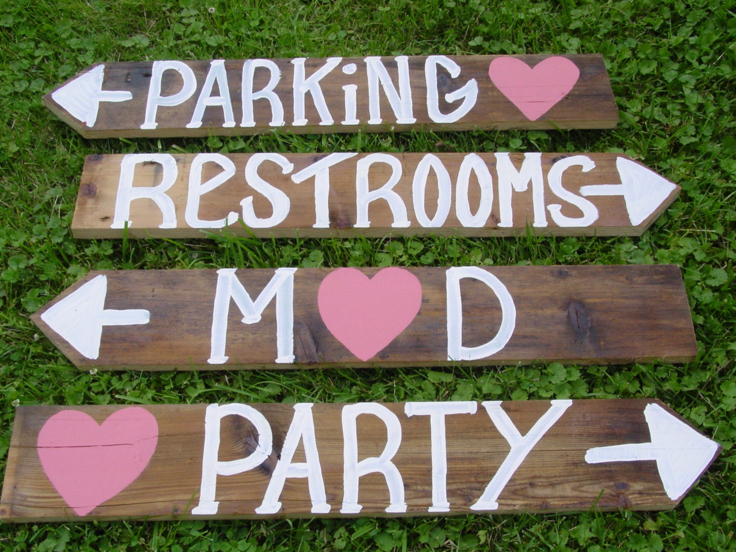 NAME YOUR SIGN  rustic 4 Barn wood Reclaimed Wedding Party Birthday Events Reunion  Signs w/ Stakes direction country western directional