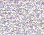 lavender flowers vintage french chic script  hand stamped muslin ribbon shabby cottage   item 615