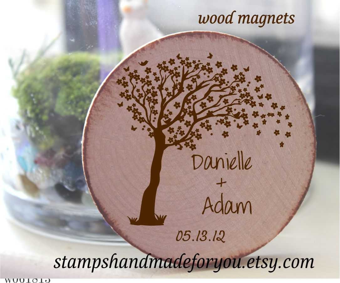 Rustic Wedding Favor Wood Magnets- 50  save the date or rustic wedding favor-blossom tree nature theme