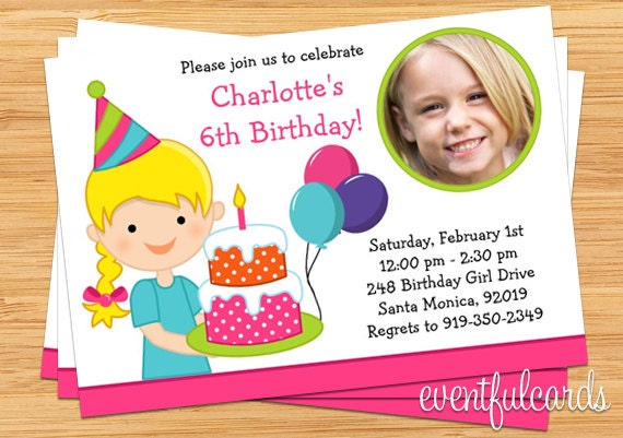 Little Girl Birthday Party Invitation with Photo Il_170x135