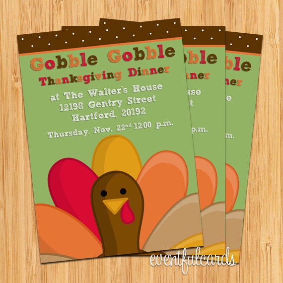 Thanksgiving Turkey Dinner Party Invitation - Printable Il_570xn
