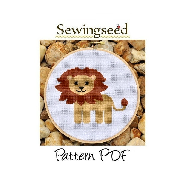 Lion Cross Stitch Pattern, INSTANT DOWNLOAD