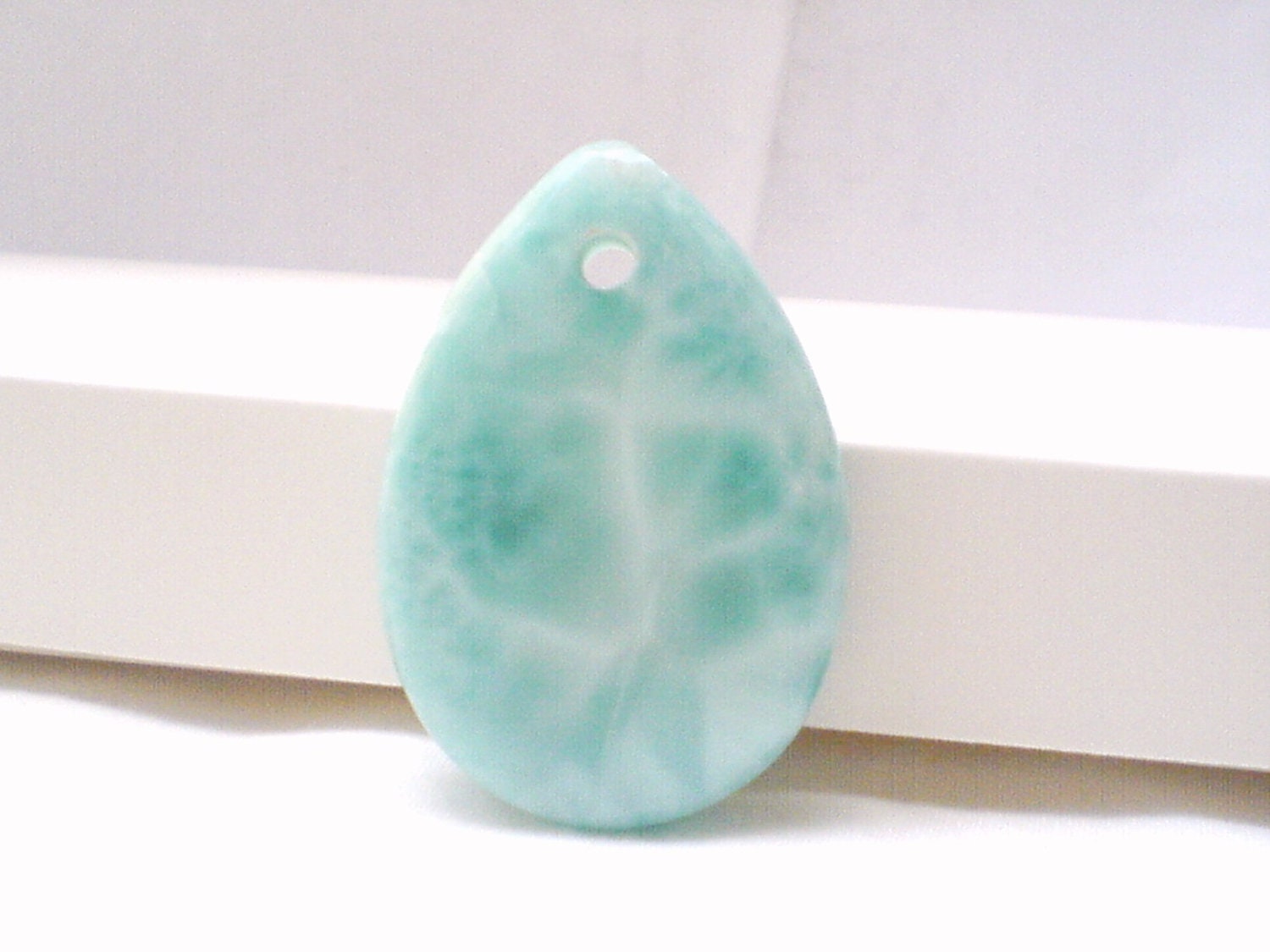 Larimar teardrop bead focal bead