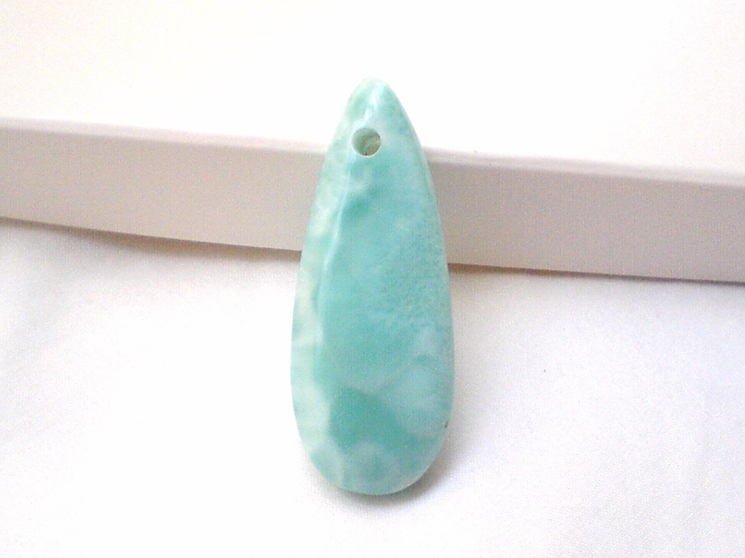 Larimar bead teardrop 20 x 50 mm focal bead