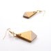Wood Geometric Diamond Earrings in Gold and Beige SAMPLE SALE