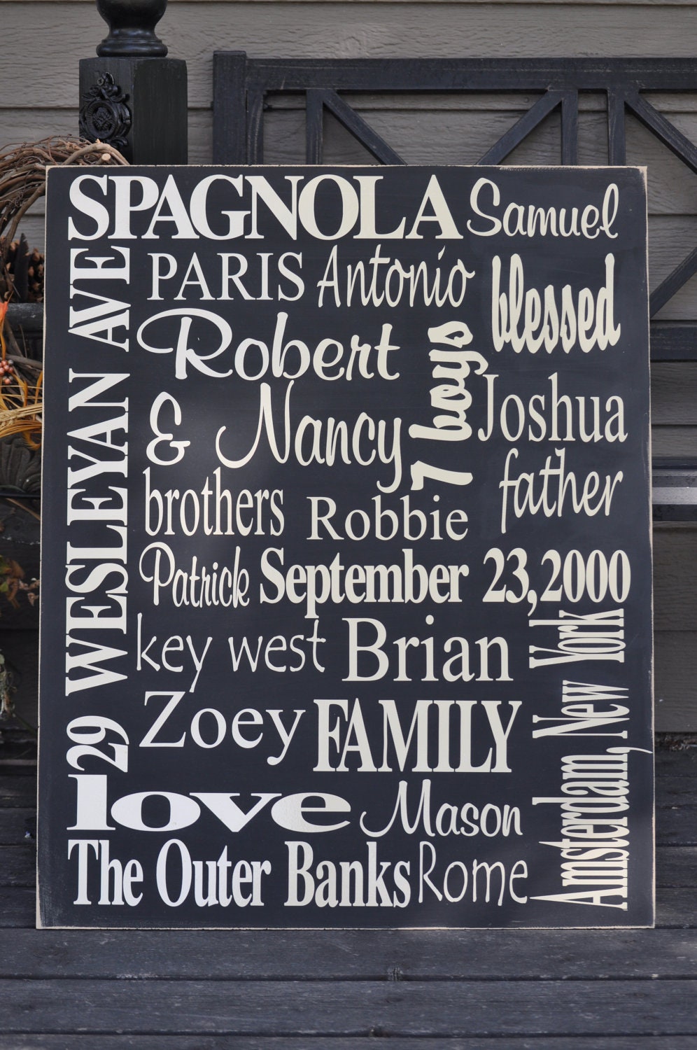 Subway Art Sign Customized Family typography wood sign