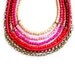 Statement Ombre Necklace in Pink and Red, Maasai Tribal Inspired Neon Ombre Handmade Necklace