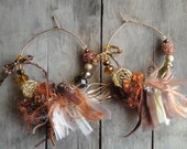 african gold plated hoop earrings crystal beads yarn,leather