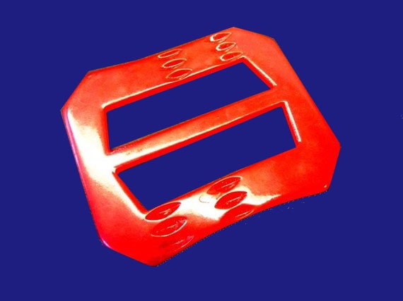 Vintage RED Art Deco Plastic Buckle - Large Size - old/new deadstock - have multiples