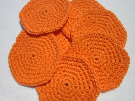 Cotton Facial Cloths or Make Up Removers Facial Scrubbies in Orange