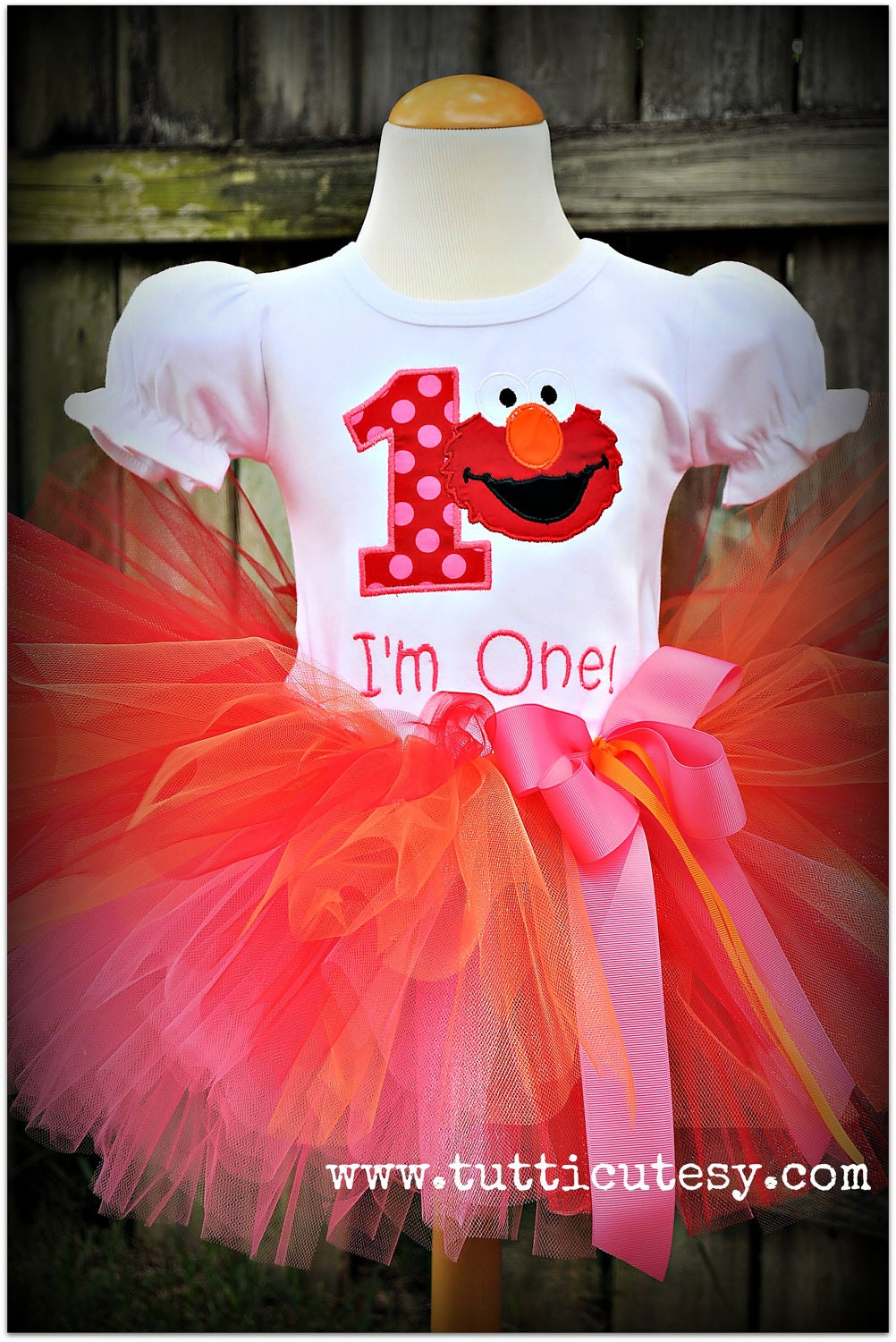 Red and hot  pink Birthday Tutu Outfit