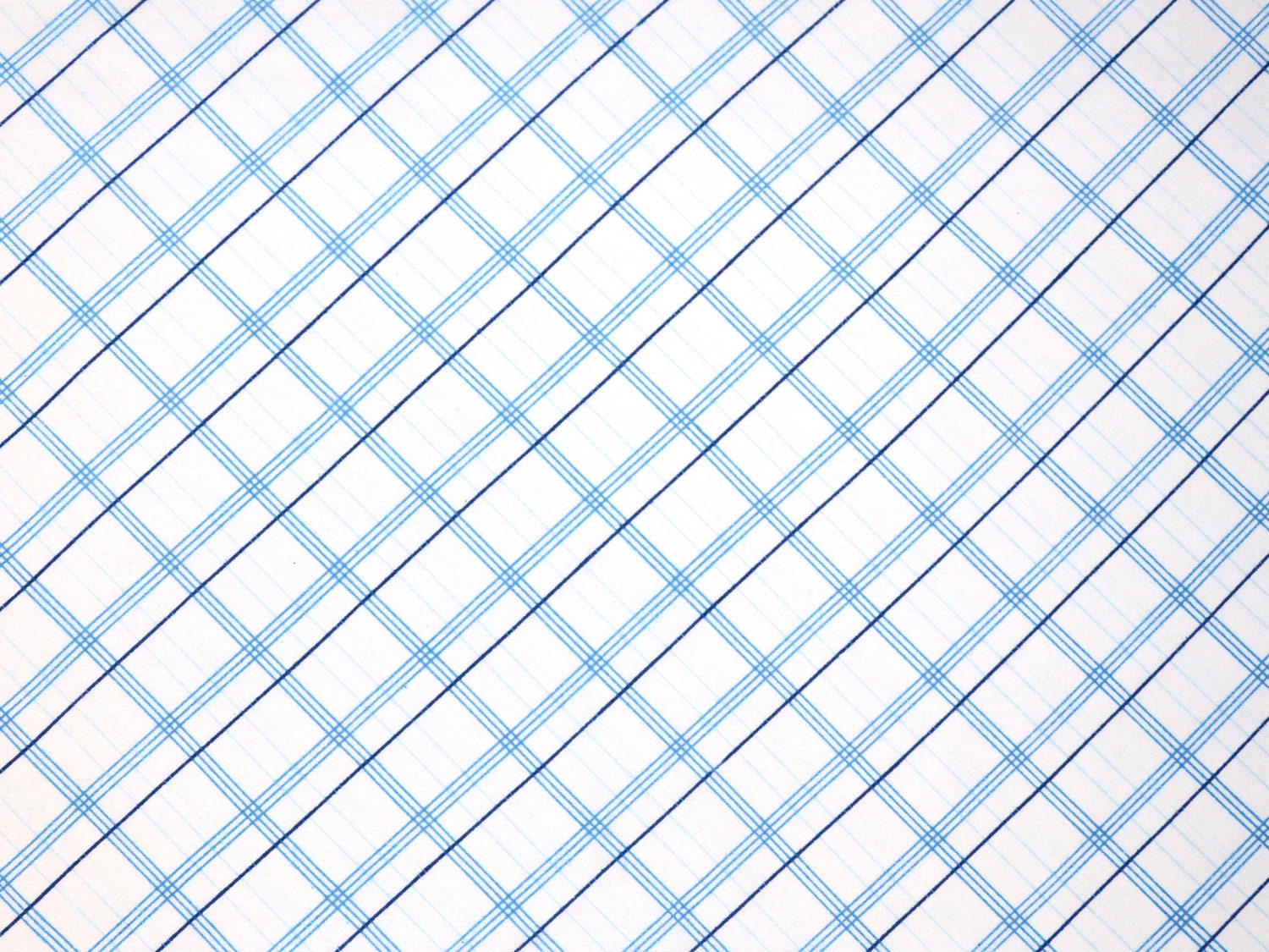 Blue Plaid Vintage Sheet - Fat Quarter (PB001)
