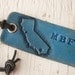 Love California - personalized travel Luggage tag - Heart or Star on your city in California - key ring or suede cord