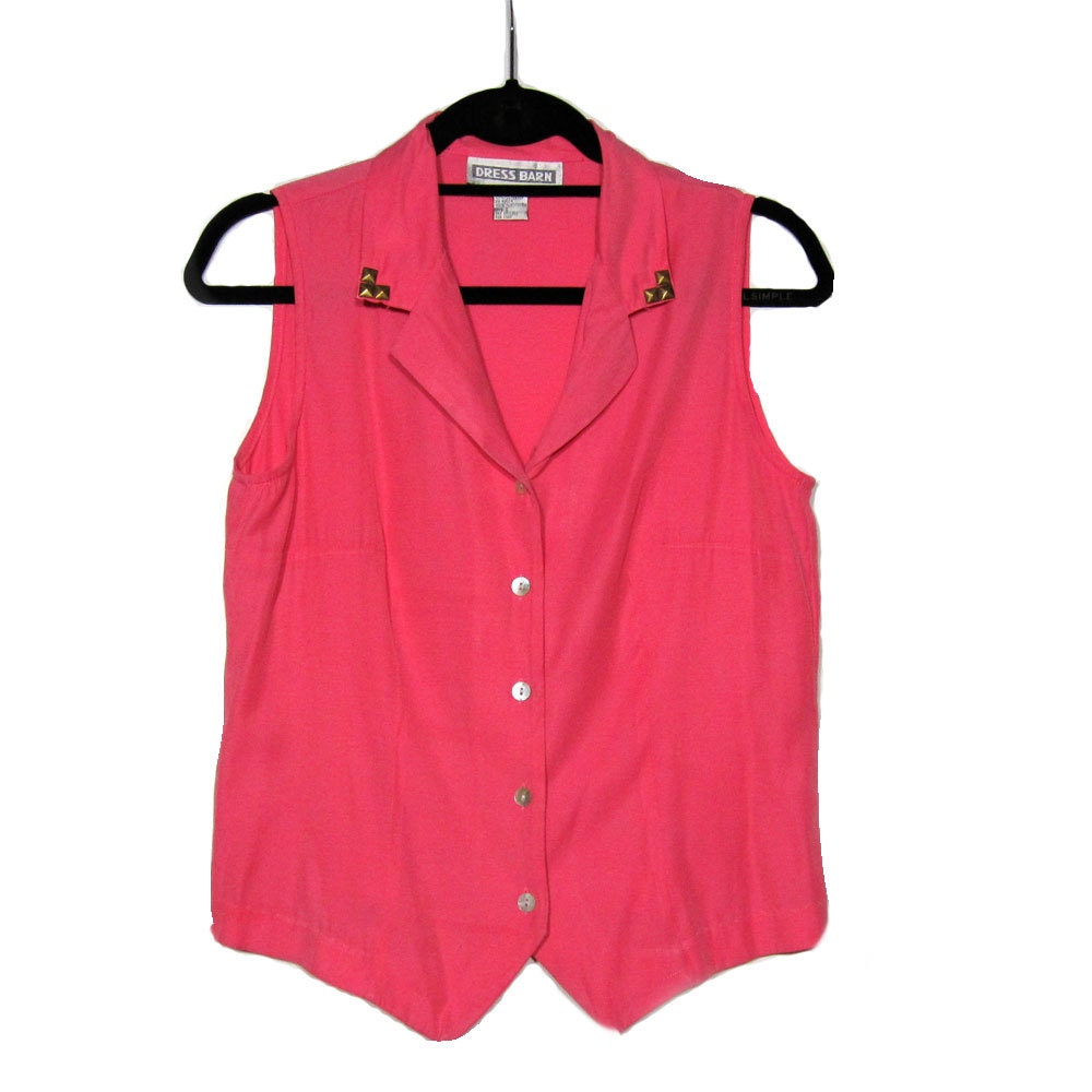 SALE Coral Studded Tank Top / Hipster Grunge Summer Top