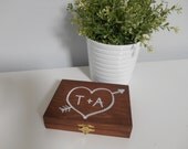 Rustic Personalized Ring Box His and Her's Custom color engraved, ring bearer pillow, chalkboard or wood tag