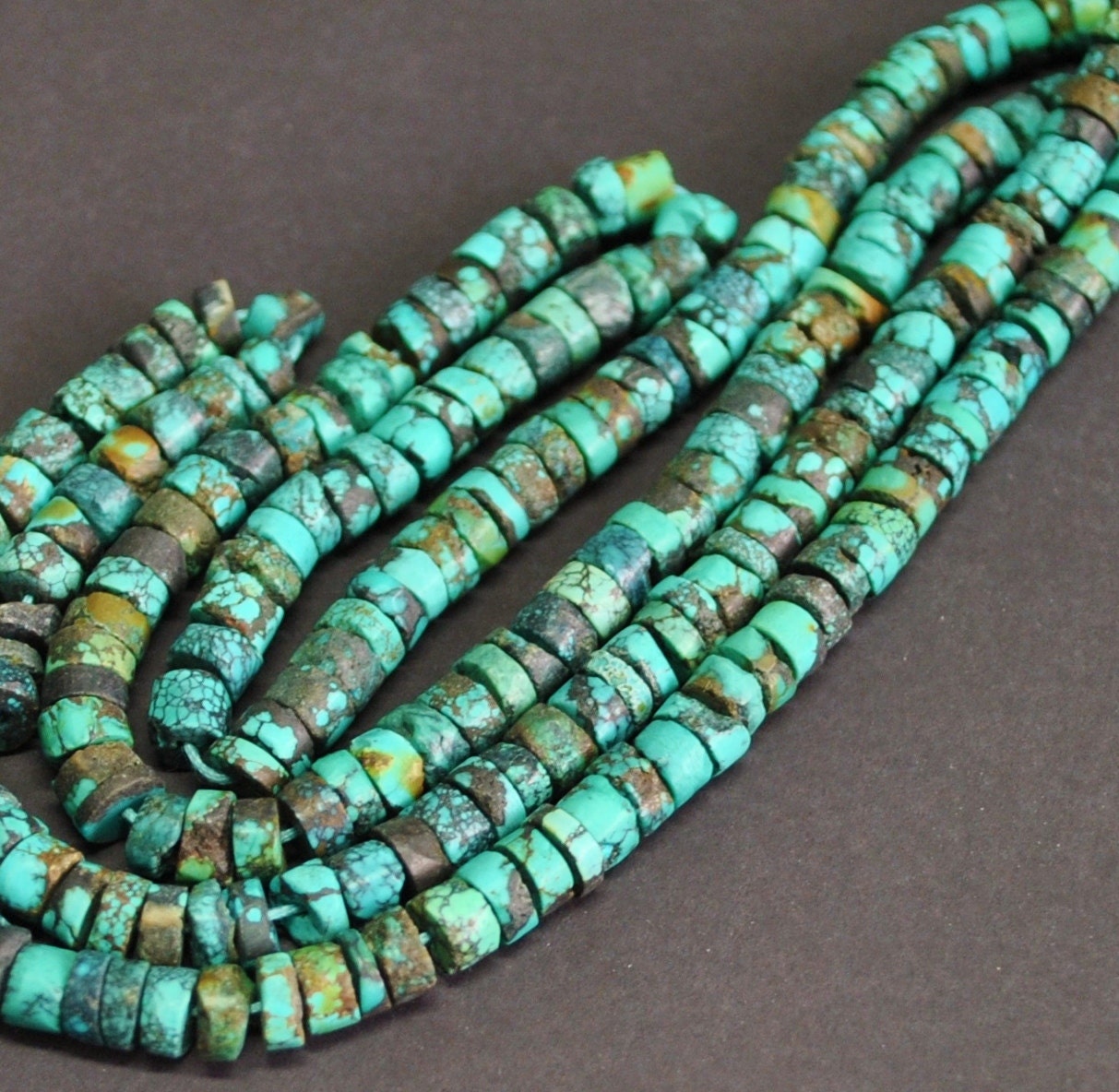 Natural Turquoise Heishi Beads 56 mm 16''STRAND by AliveGems