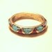 Vintage Sterling Silver Coral and Turquoise Ring - Sz 7