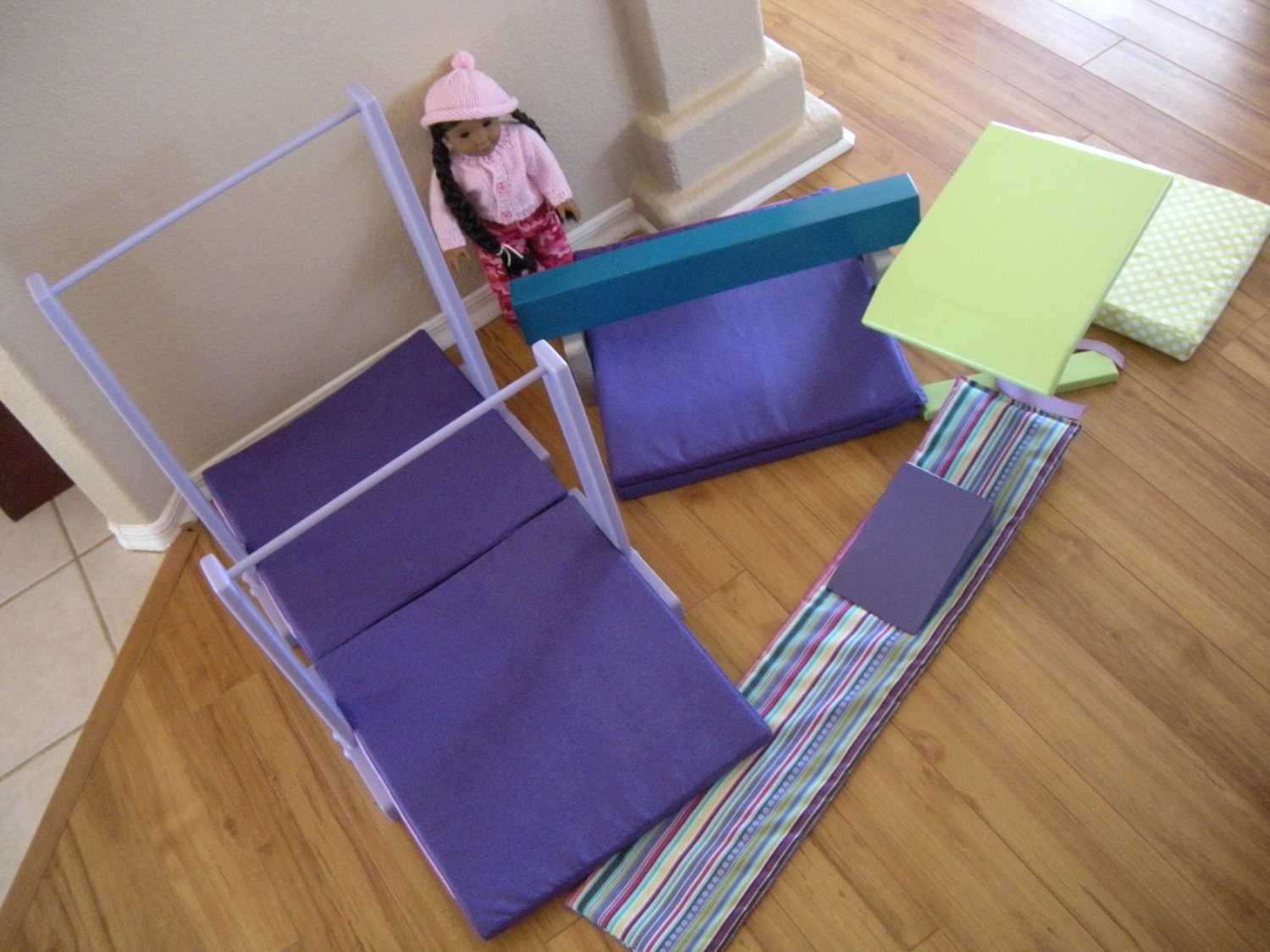 Doll Deluxe Gymnastic Set for American Girl Doll McKenna - Uneven Bars - Balance Beam - Vault - Floor Routine Mat