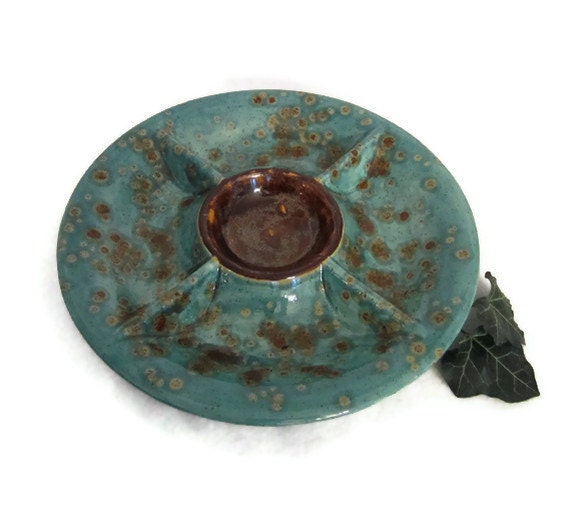 Serving Platter - 5 Section Round - Blue