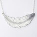 Hand Drawn Feather Necklace - Grey - Made To Order