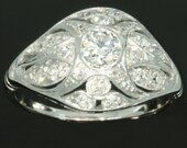 Belle Epoque diamond ring platinum, fine vintage jewelry