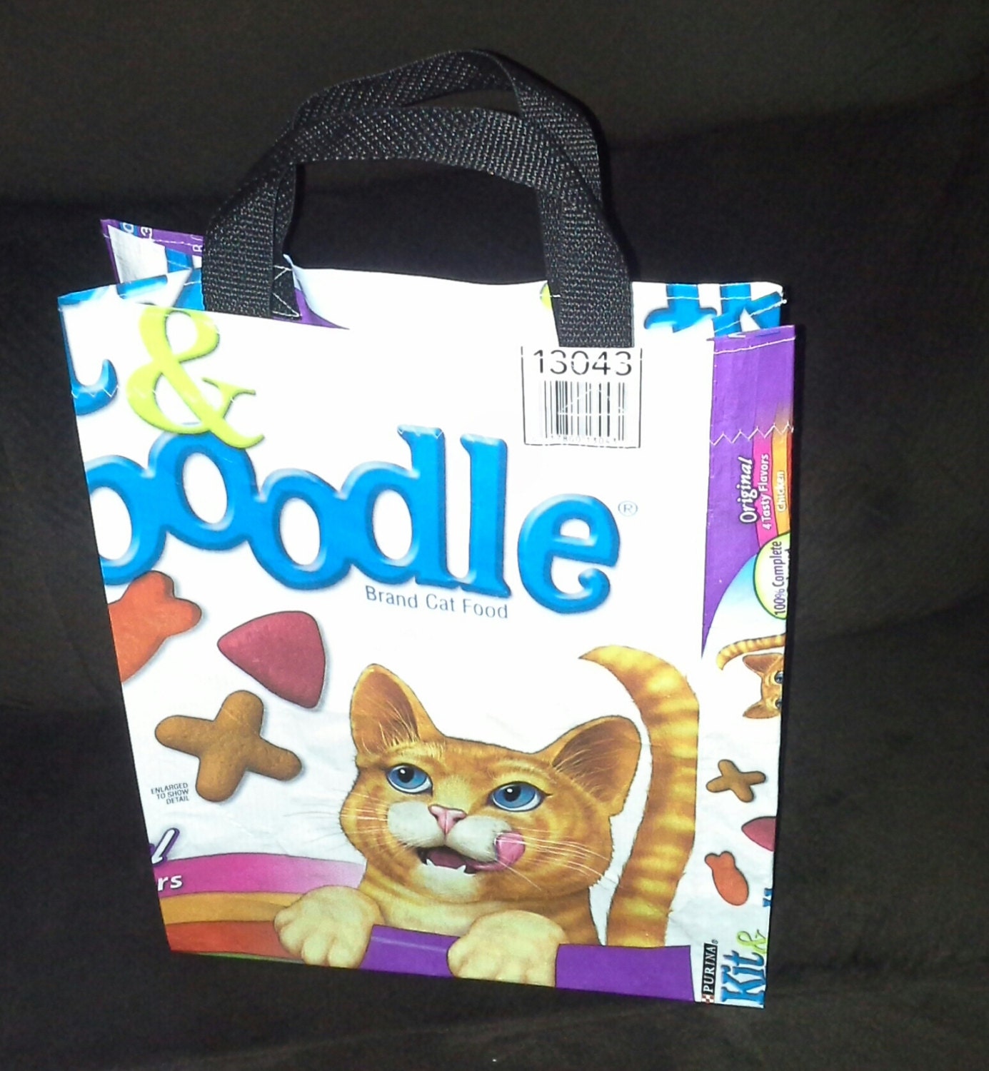 Items similar to Upcycled Kit & Kaboodle Cat Food Bag Tote on Etsy