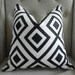 Decorative Designer Pillow Cover - 18"X18" - David Hicks for Lee Jofa - Groundworks - La Fiorentina in black - Pattern on the front