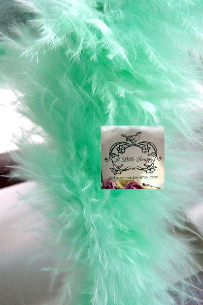 Marabou Boa Feathers Mint Green Small Short Haired