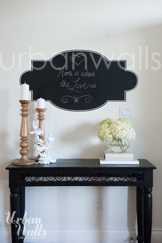 Chalk Wall Decal, Frame, Home is Where the Heart Is