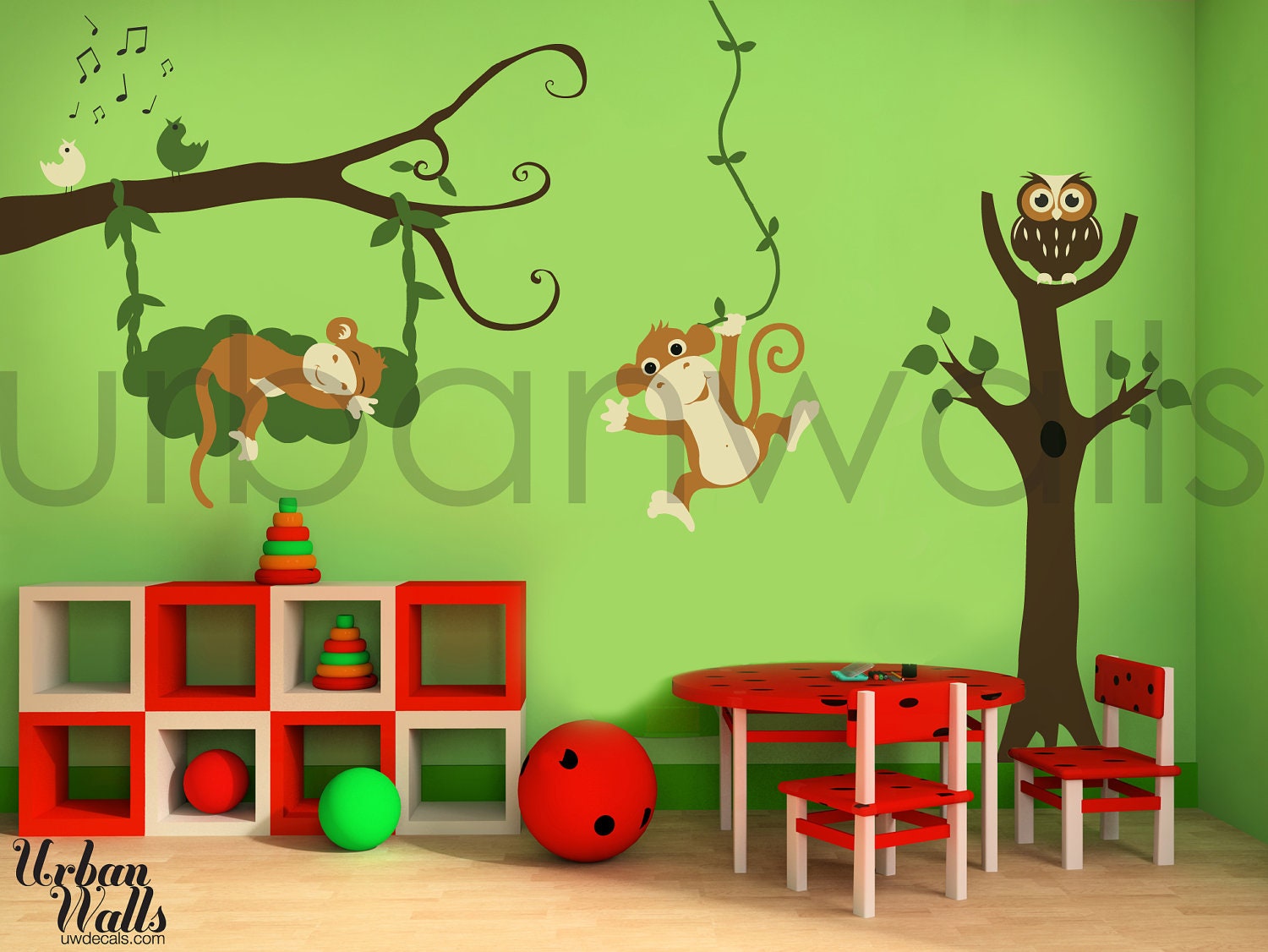 Vinyl Wall Sticker Decal Art - Monkey See Monkey Do