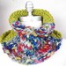 Colorful Cowl, Fall Knitwear,Chunky Knit, Wool and Wool Blend with Lemongrass, Indigo, Cranberry